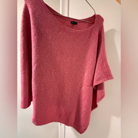 Talbots Sweaters - Talbots Off-the-Shoulder Pink Shawl with Sparkle